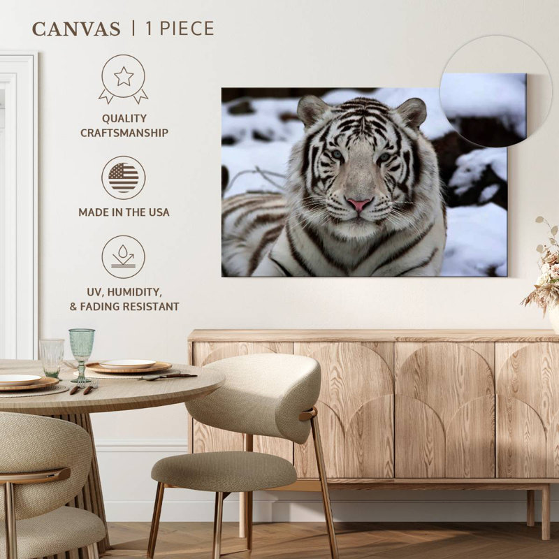 Brampt Glorious White Tiger, 34" H x 51" W