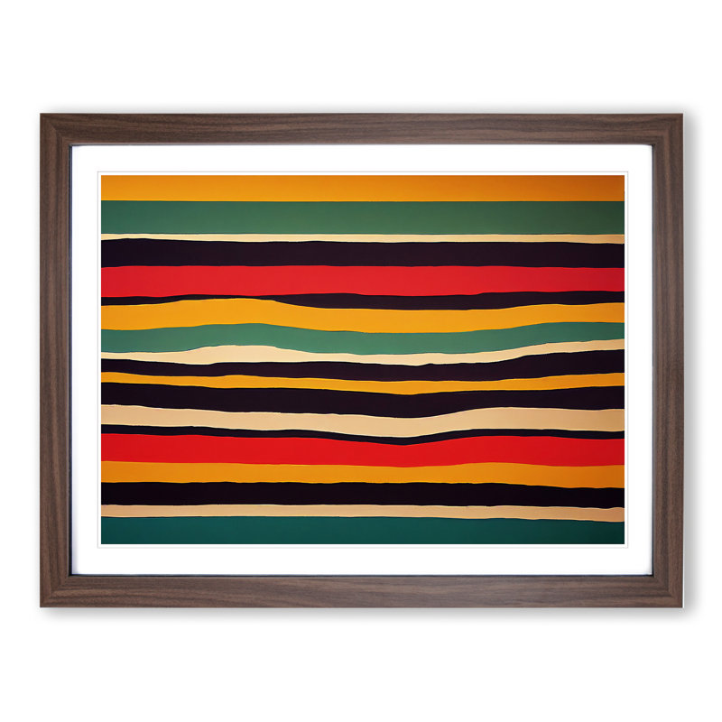 Abstract Striped Vol.2 - Framed Print, 46cm H x 64cm W x 2cm D, Walnut Framed
