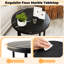 Side Table White & Gold Modern Round End Table With Faux Marble Top & Bottom Storage Shelf-1299504793-1299504798
