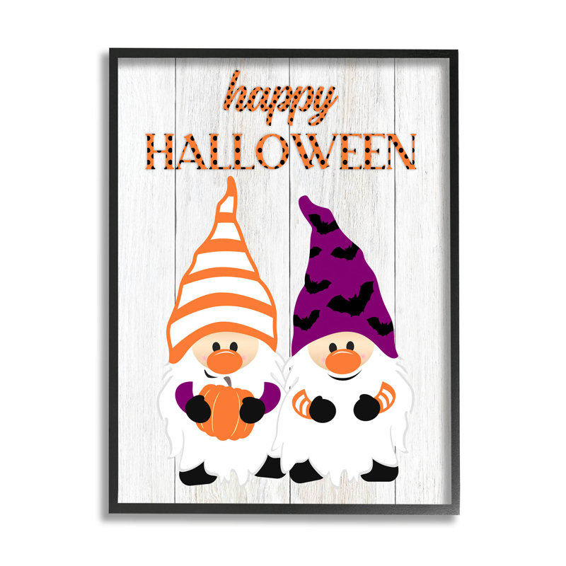 Joyeux Halloween, gnomes saisonniers, estampe numérique par CAD Designs, H 20 po x l 16 po x P 1,5 po