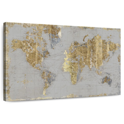 Aliaz Gilded Map Light Gray