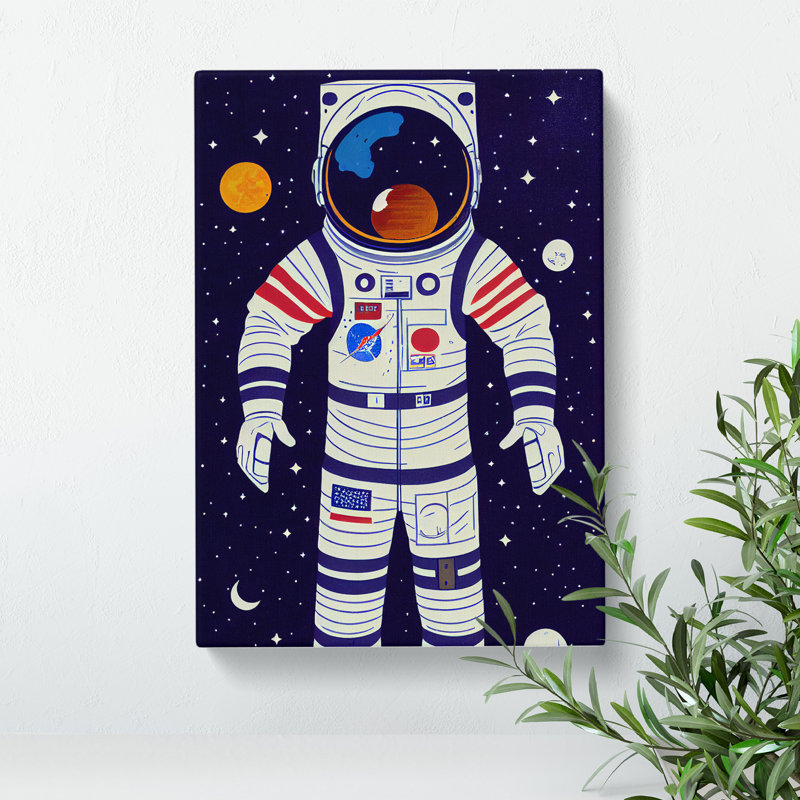 XC1022-3782X Retro Astronaut No.7 - Wrapped Canvas Print, 50cm H x 35cm W x 3cm D