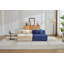 Canapé à compression, canapé-lit convertible au sol avec structure de forme fixe, canapé modulaire à une place sans os, sans assemblage, tissu chenille, pour la chambre à coucher, beige-913098869-913098868