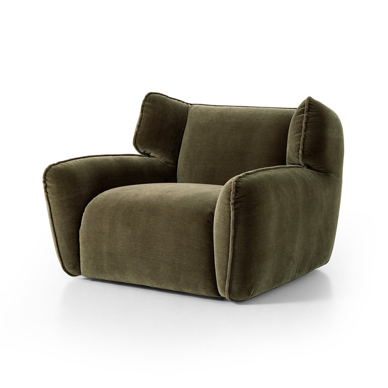 Garland Swivel Club Chair, Olive Performance Velvet