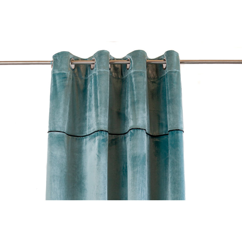 Haru Room Darkening Curtain Single Panel, Turquoise