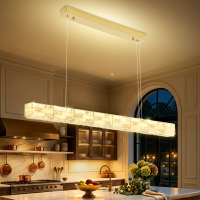 Luminaire suspendu rectangulaire moderne en cristal K9