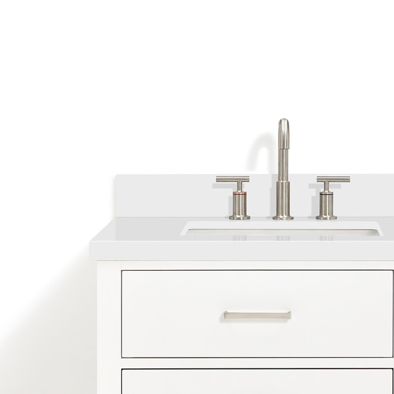 73'' W Double Vanity, Brushed Nickel, White, 61"