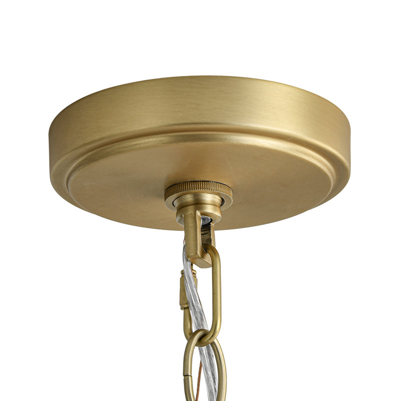 Luminaire suspendu sphère en verre 1 lumière, Brushed Brass