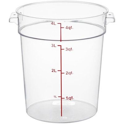 Vigor 22 pte Contenant alimentaire en polycarbonate transparent sans allergène avec couvercle mauve - Sans BPA, homologué NSF, durable