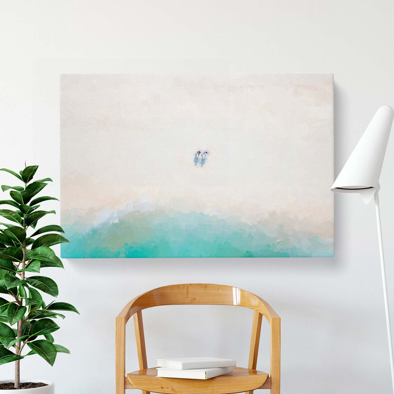 Two On The Beach In Abstract - Wrapped Canvas Painting, 35cm H x 50cm W x 3cm D