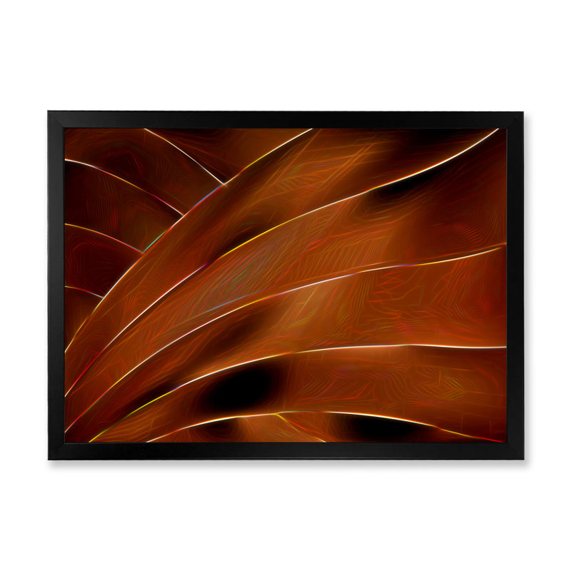 Abstrait brun frais - œuvre d'art moderne sur toile, Cadre photo noir, H 12 po x l 8 po x P 1 po