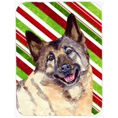 Planche à découper en verre de noël caroline de canne à sucre Norwegian Elkhound