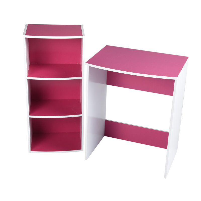 David Piece Writing Desk Office Set, Pink/White