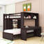 Lit superposé avec bureau, tablettes et tiroirs, garde-robe-119617993-119617996