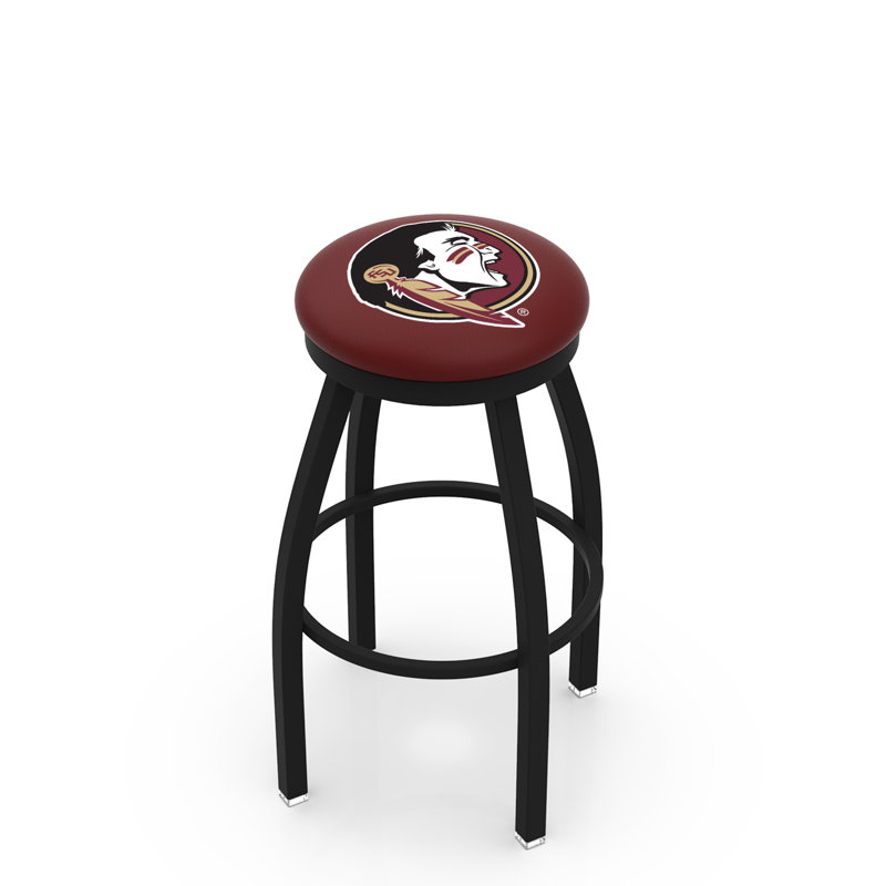 NCAA 30" Swivel Bar Stool, Black Wrinkle, Florida State- Head