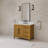 Liles 42 in. Single Sink Freestanding Baja Oak Bath Vanity with Carrara White Engineered Marble Top (Assembled)-1024388127