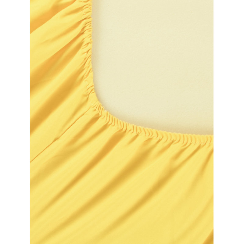 Microfiber Fitted Sheet, Yellow, Queen