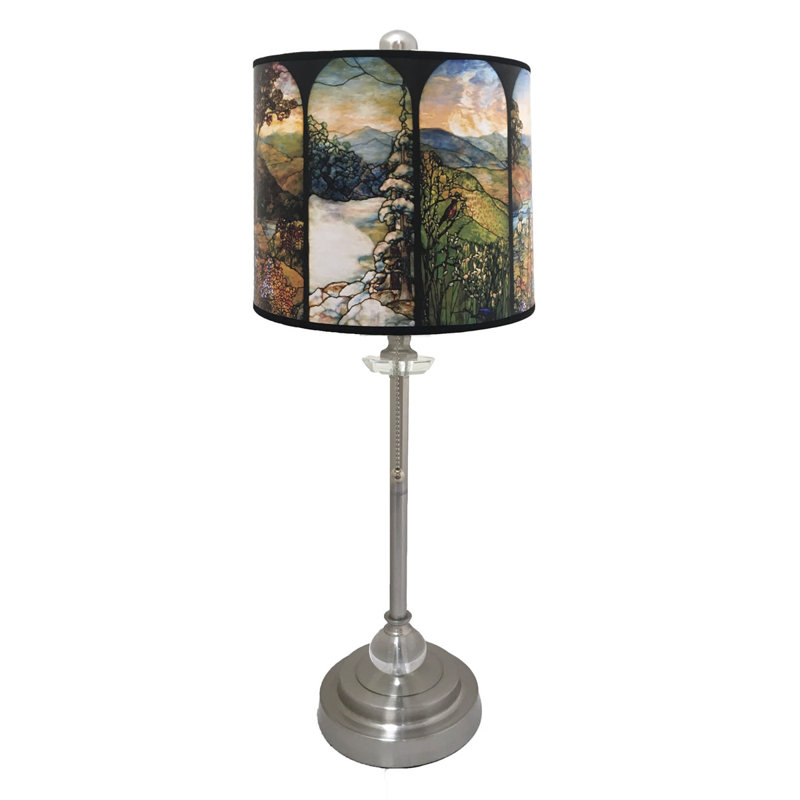 Lampe buffet 28" crystal Newby, Nickel