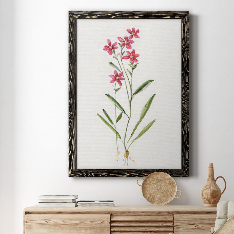 Toile encadrée délicate rose II - de qualité supérieure - prête à être accrochée, Noir, H 31,5 po x l 23,5 po x P 1,5 po