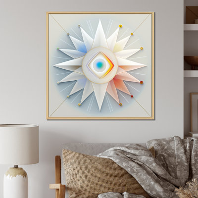 «Visionary Dream Retro Mandala on White», reproduction sur toile