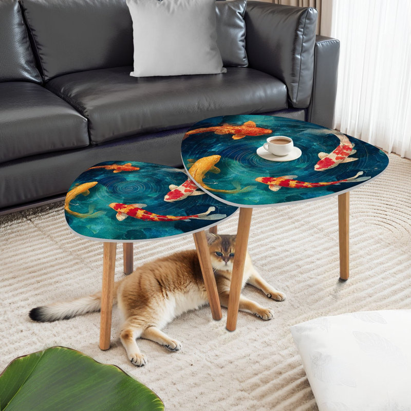 Ensemble de 2 tables basses gigognes Triangle