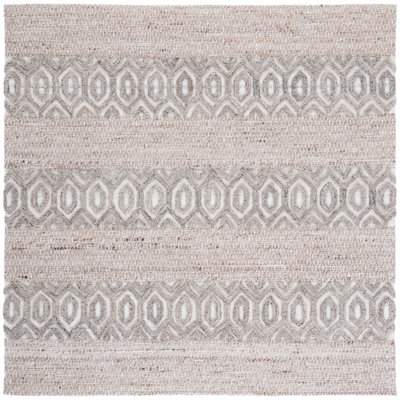 Natura Hand Loomed Wool/Cotton Southwestern Rug in Ivory/Beige
