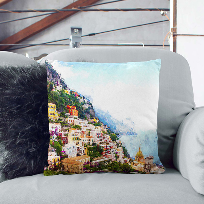 Square Cushion, 40cm H x 40cm W x 15cm D, White