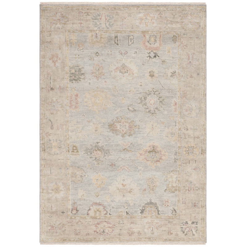 Donniesha Hand Knotted Wool Oriental Rug, Rectangle 6' x 9'