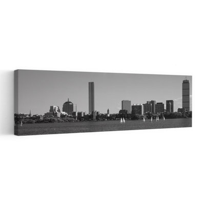 MIT Sailboats Charles River Boston Massachusetts USA by Neil A. Meyerhoff, Inc. - Wrapped Canvas Panoramic Print
