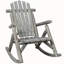 Fauteuil à bascule robuste en rondins de sapin, au design ergonomique, idéal pour la détente sur la terrasse et à l'extérieur, gris pâle