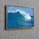 Art mural océanique avec vagues imprimées sur toile de coton, idéal pour décorer une chambre de bébé garçon personnalisée