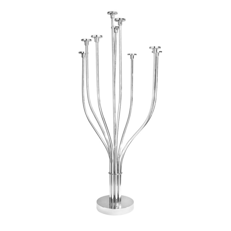Bougeoir de table Radiant Tree, H 60 po x l 22,5 po x P 22,5 po, Argent argent