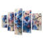 Blue Cherry Blossom Elegant Blooms - Ensemble de salon art mural cerisier en fleurs
