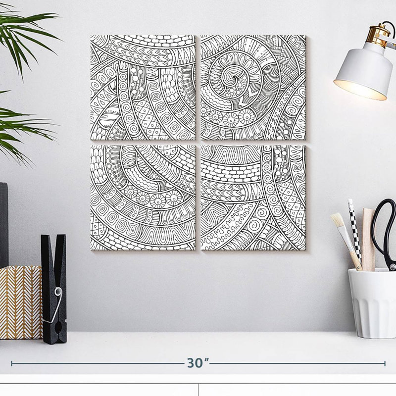 Tourbillons Kerner Zentangle, H 18 po x l 18 po