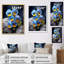 «Blue Blue Pansies», photo vibrante sur toile-91382394-91382401