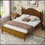 Grand lit plateforme en bois avec tête de lit tapissier-8416652