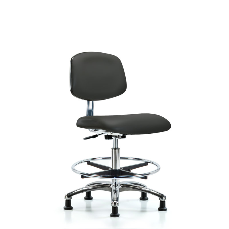 Yareli Drafting Chair, Charcoal, Glides