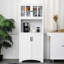 Armoire de cuisine avec tablettes réglables et espace pour micro-ondes pour la salle à manger, armoire de rangement décorative pour la maison