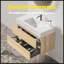 24 lavabos avec lavabo à quartz blanc et tiroirs à fermeture en douceur, fixés au mur pour les salles de bain modernes, sans drain ni robinet, KD-874671362