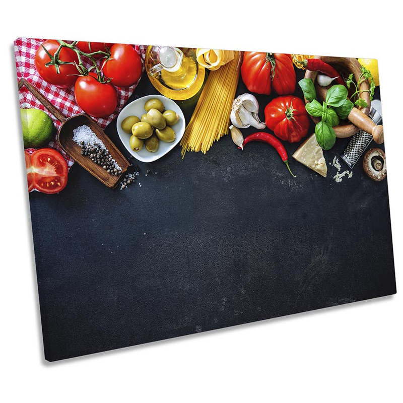 Italian Food Ingredients Kitchen - Wrapped Canvas Print, 30.5cm H x 45.7cm W x 2cm D