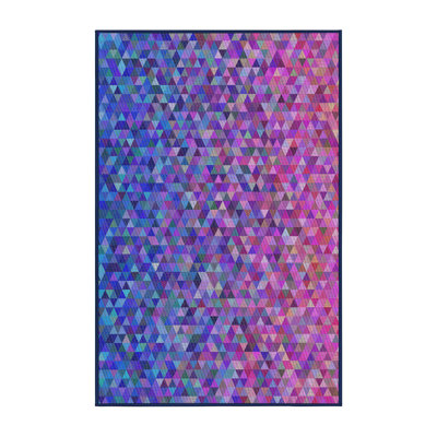 Tapis décoratif rose à motif géométrique Sato