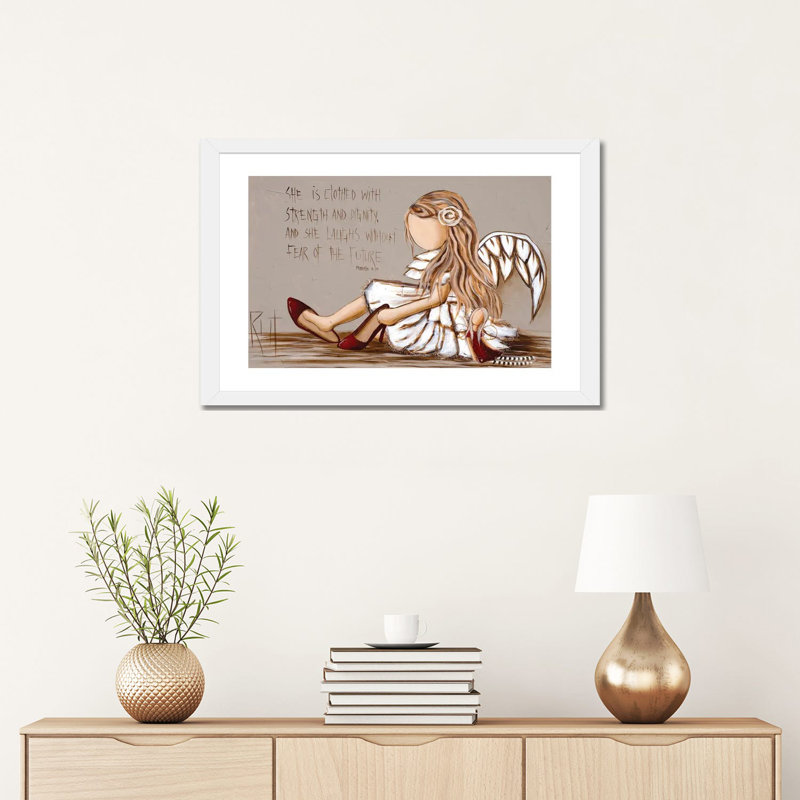 "Her is Habis in" par rut art Creations, reproduction d’art, Papier encadré blanc, Blanc, H 24 po x l 16 po x P 1 po