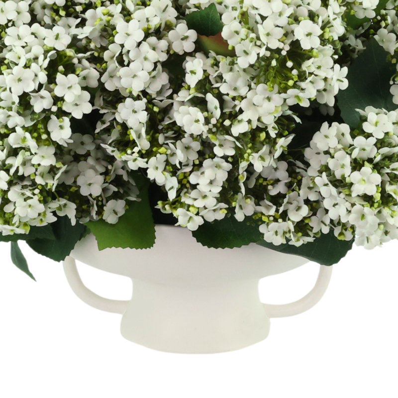 Budding Hydrangeas in Ceramic Vase