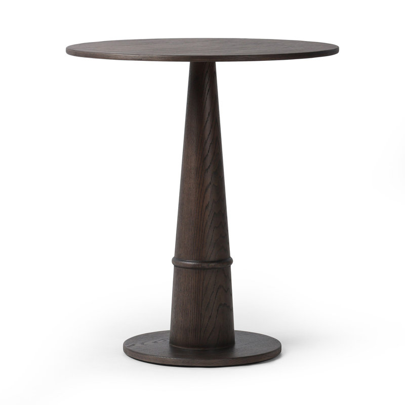Goetz Bar Table-Brown Oak-Bar, 42.5" H x 32" L x 32" W, Brown Oak Veneer