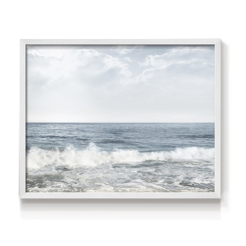 Crashing Waves -Framed Print - Restickable, H 11 po x l 14 po, Blanc