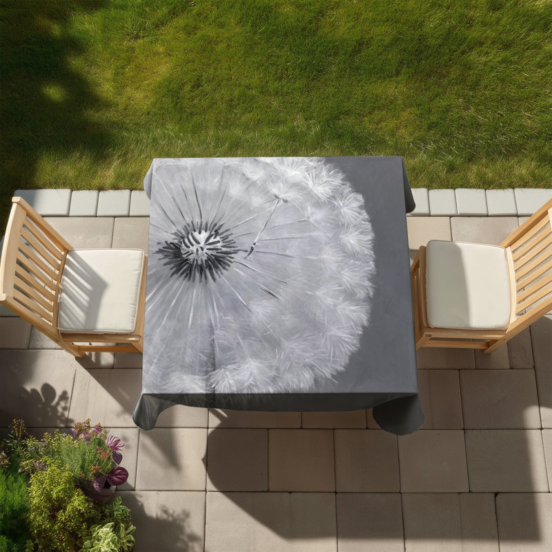 Dandelion Puff Ball Tablecloth - Botanical White Decor
