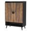 Armoire à chaussures 29,6 pouces en bois brun rustique avec portes-847520029