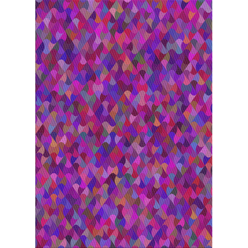 Tapis rouge/rose tissé à la machine, Rectangle 2 pi x 4 pi