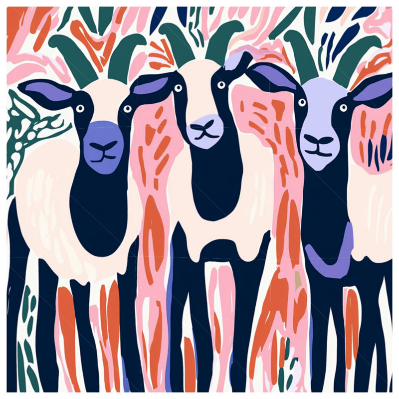 Chèvre sur toile tendue avec châssis - Animaux, décor mural en plusieurs tailles, 16 po x 20 po