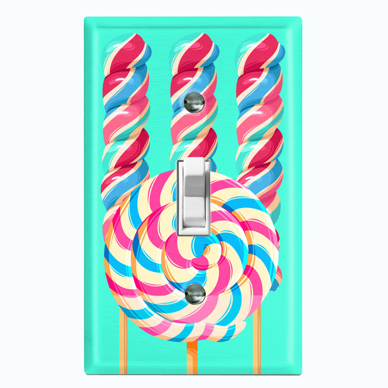 Plaque murale d'interrupteur à bascule 1 lumière Lolli Pop Swirl